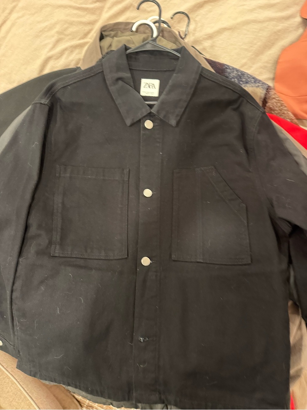 Zara Black Lightweight Workshirt Jacket